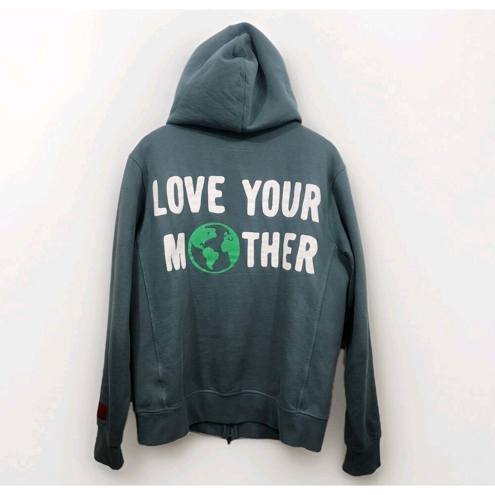 Chnge Mother Nature Full Zio Hoodie Sweatshirt Organic Cotton Logo Pocket Mens L